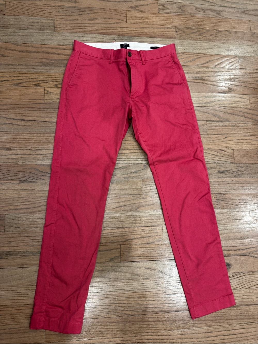 J Crew Flex Slim Fit Chino Dress Pants Mens 30 X 32 Red Salmon Preppy Golf JCrew